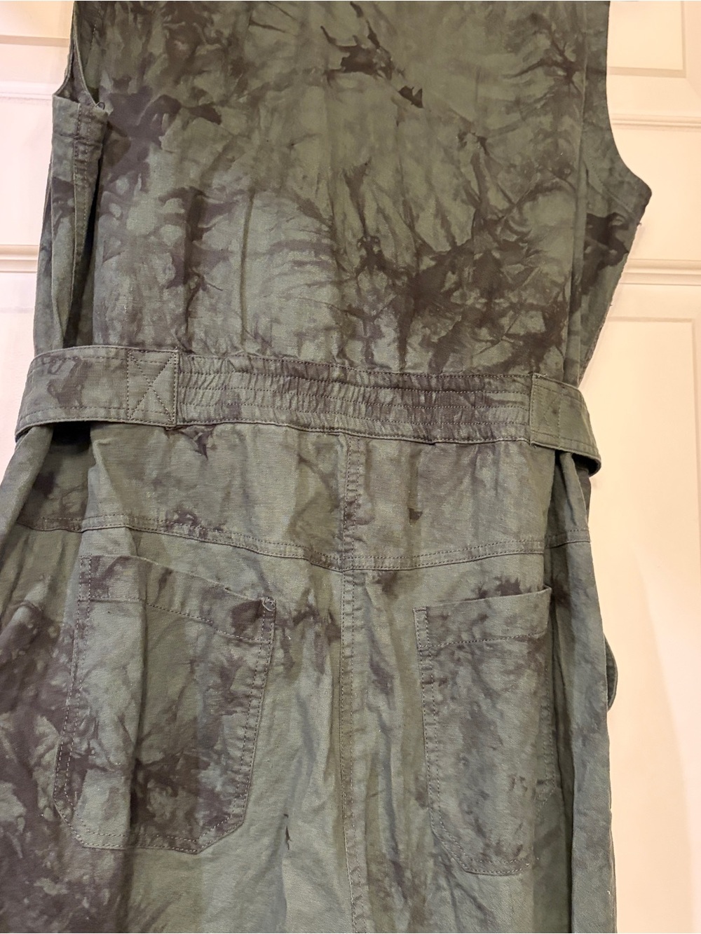 Wild Fang Sleeveless Olive and Black Tie-Dye Jumpsuit Large $40 - Picture 7 of 15